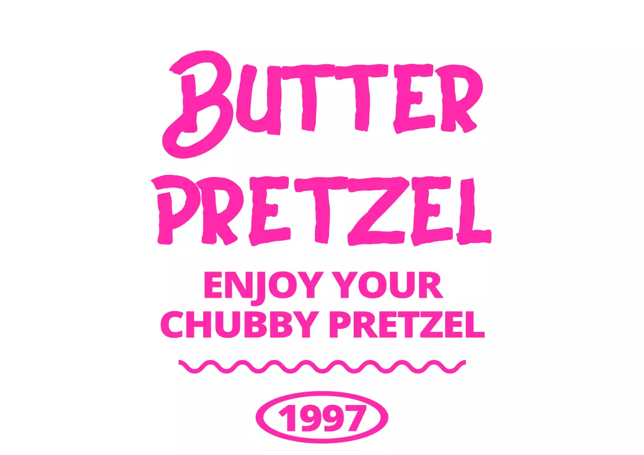 Mempromosikan toko makanan penutup dalam warna merah muda panas dengan teks bahasa Inggris