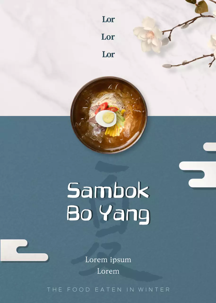 Poster Promosi Makanan Tradisional Biru