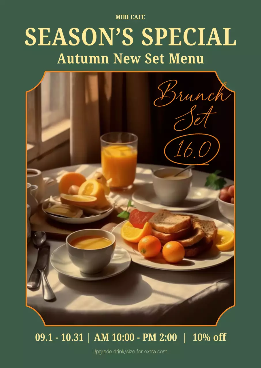 Introducing a classic fall brunch set menu in green