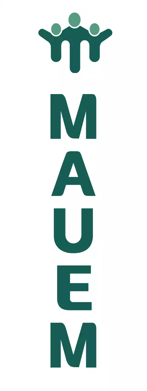 Design a corporate logo with a dark green person holding hands.