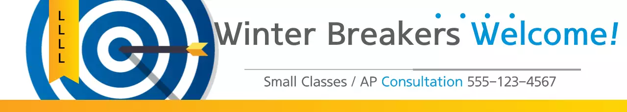 Banner de promoção educacional simples azul