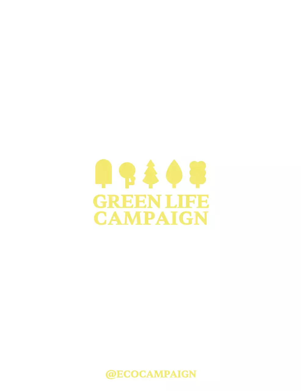 Conceito de ilustração de árvore simples e moderna para promoção da campanha Green Life