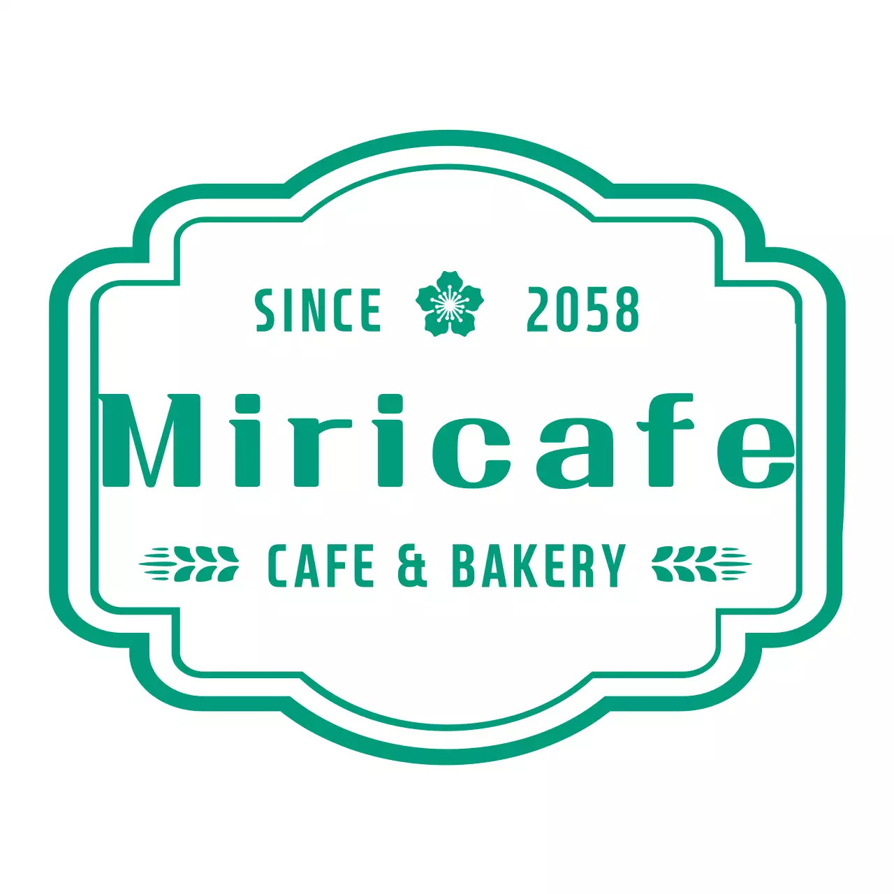 Classy frame logo style cafe in green