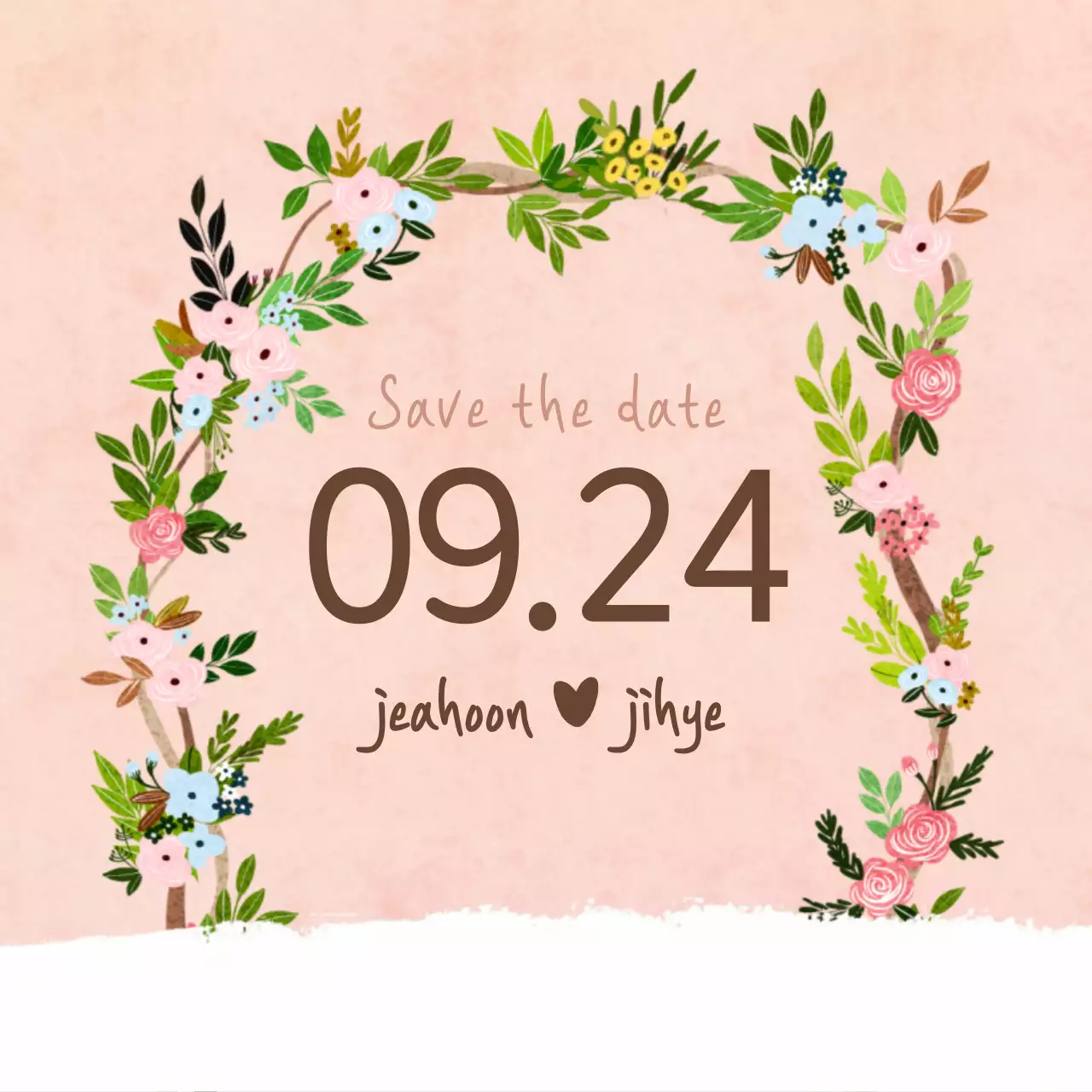 Pink Floral Wedding Invitation Banner