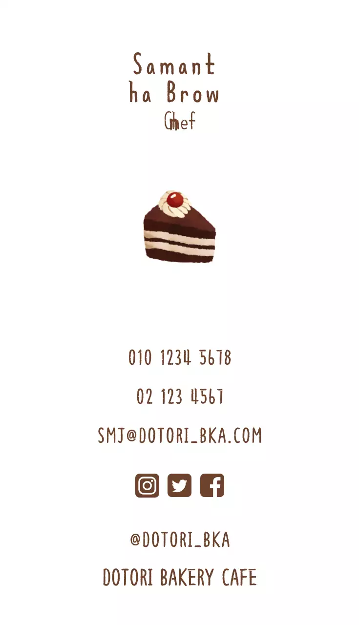 Kartu Nama Promosi Toko Roti Sederhana Warna Coklat