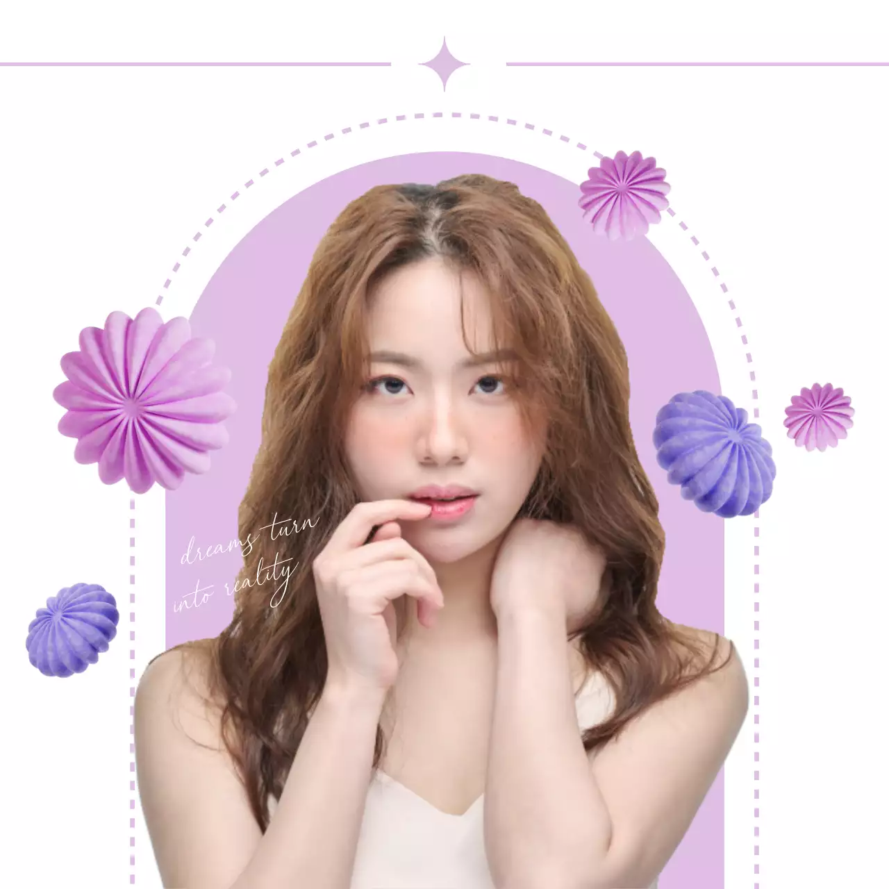 A sentimentalized portrait merchandise version with pink 3D graphics.