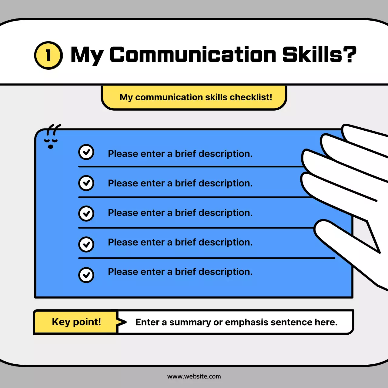 Cute character shapes in orange and blue concept cardsNews Kit