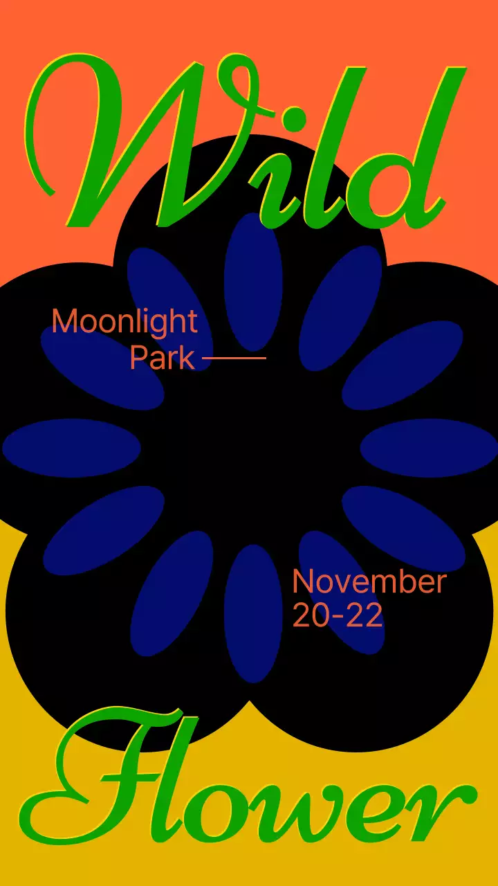 오렌지 트렌디 플라워 이벤트 인스타그램 포스트