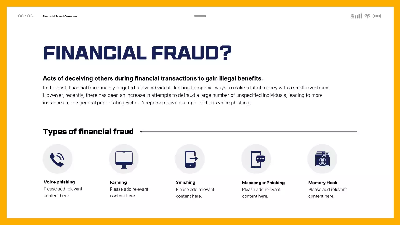 Financial Fraud Education Theme with Mobile Template