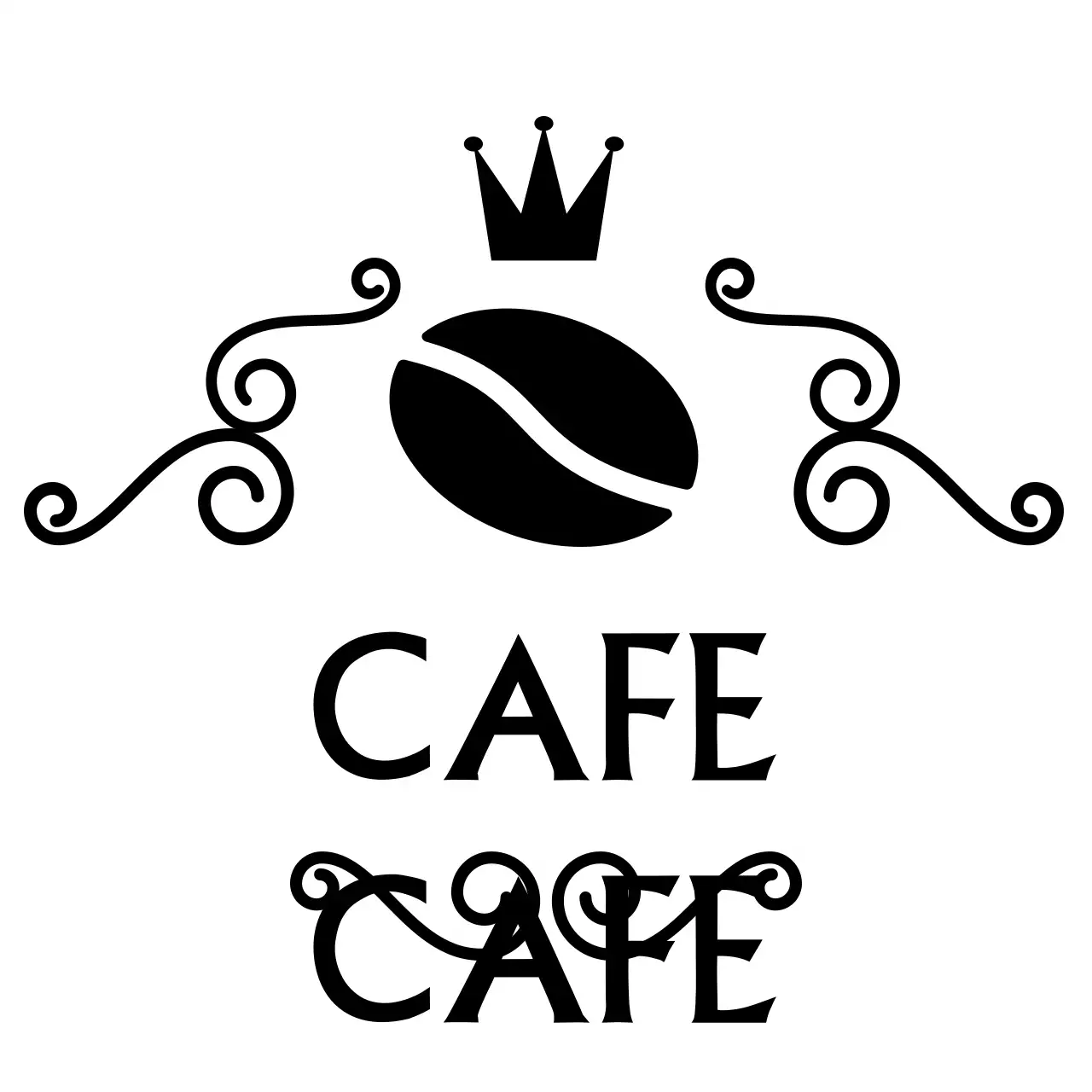 Black Vintage Cafe Logo