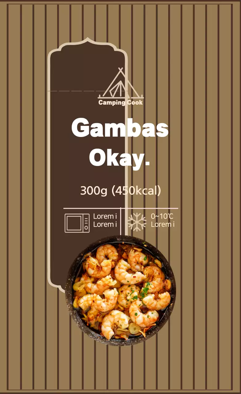 nhãn nấu ăn gambas màu nâu ngà ảnh