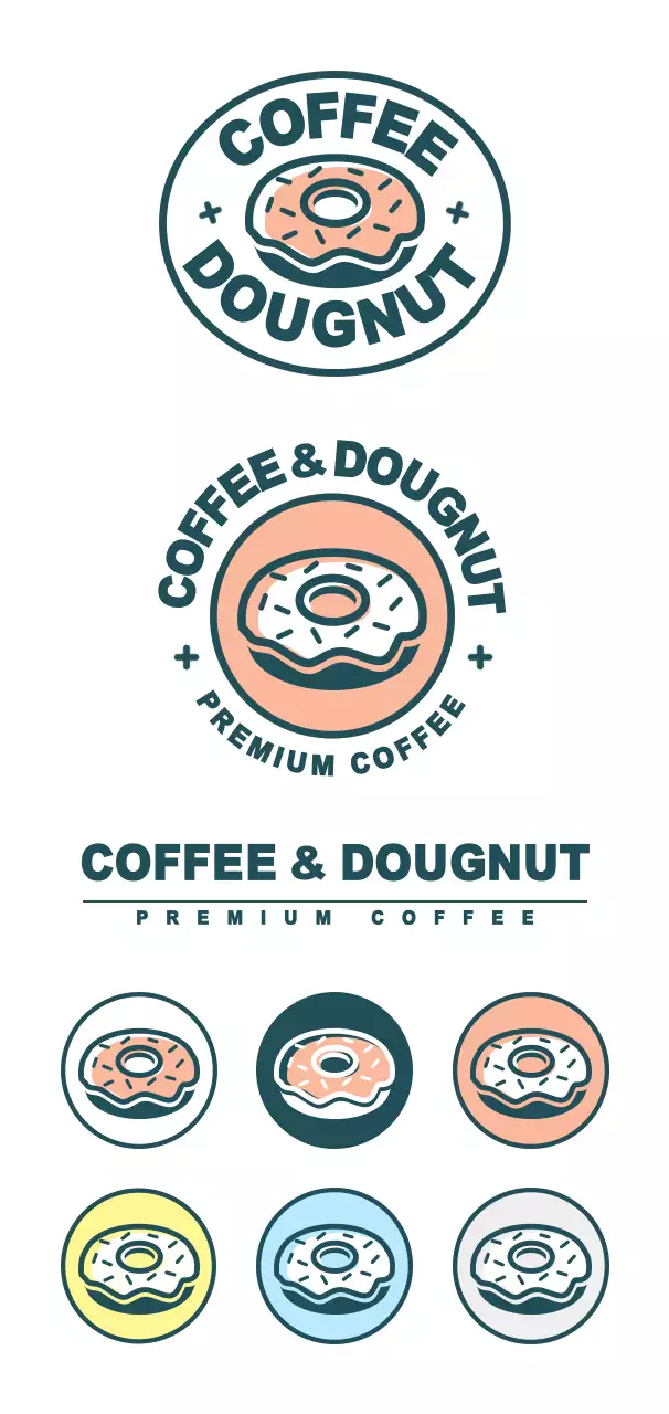 A simple, colorful cafe emblem