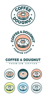 A simple, colorful cafe emblem