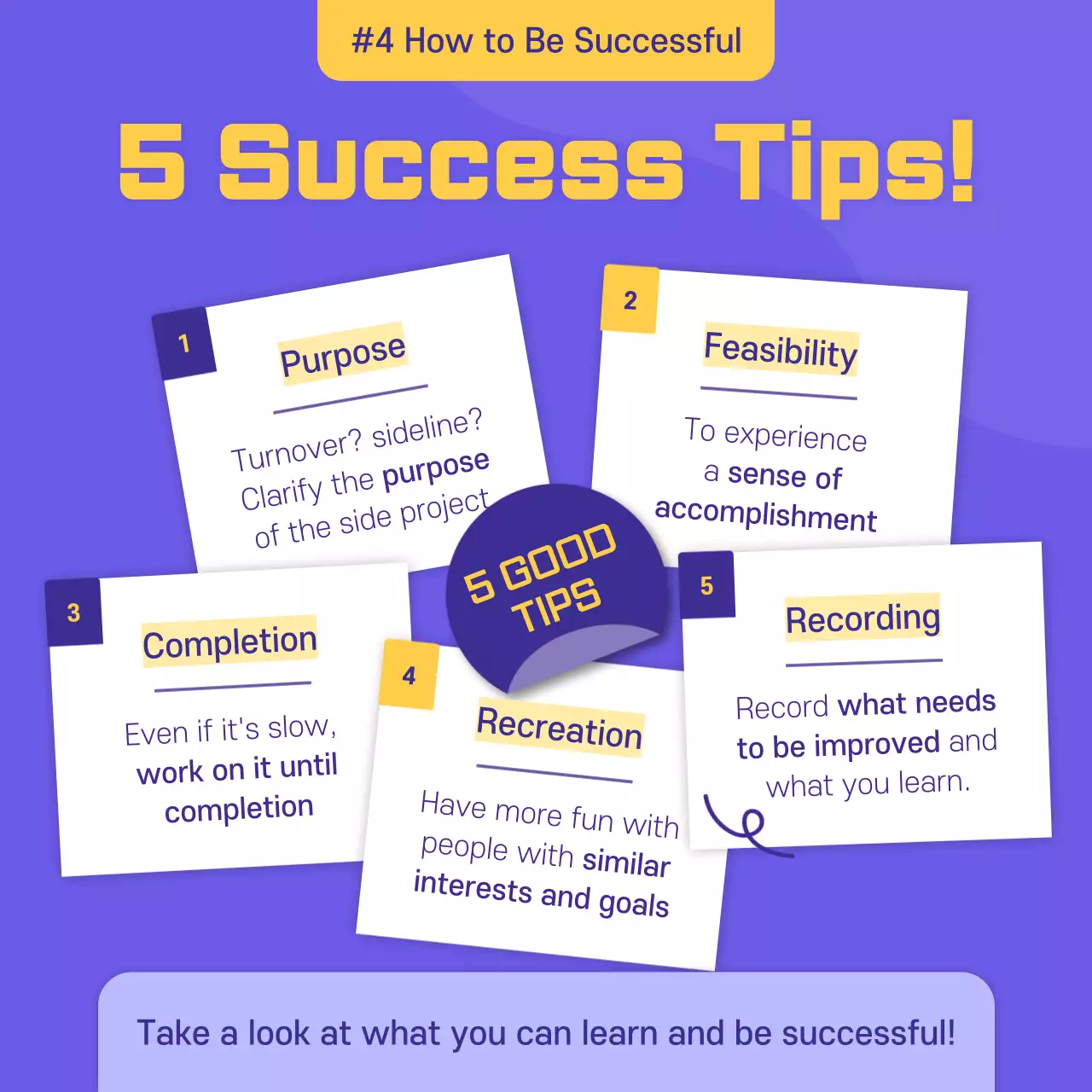 purple yellow illustration personal development side project cardnews