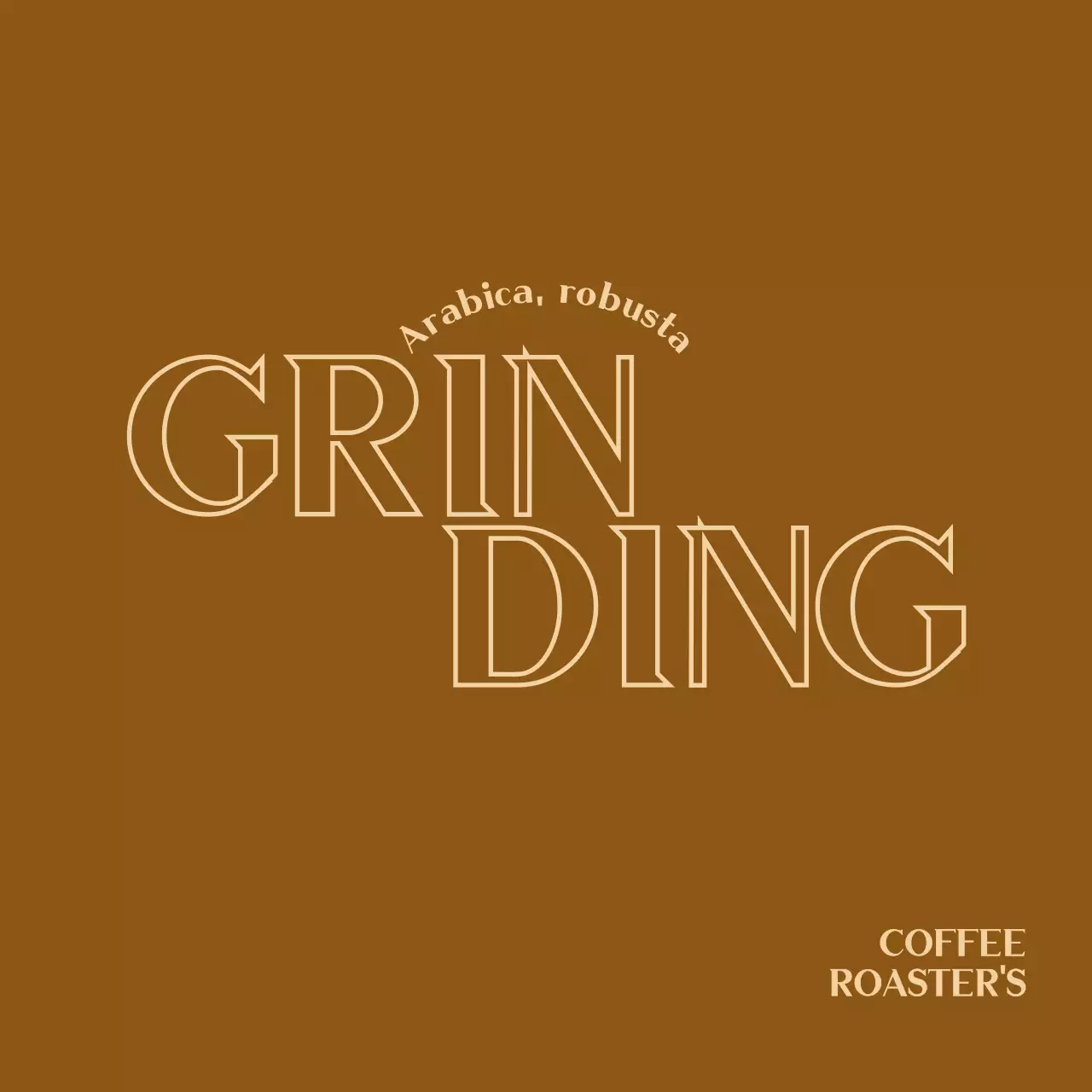 Promote a cafe with a simple, upscale concept in black and beige text.