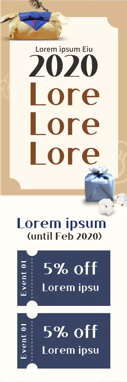 Banner de promoção de evento tradicional bege