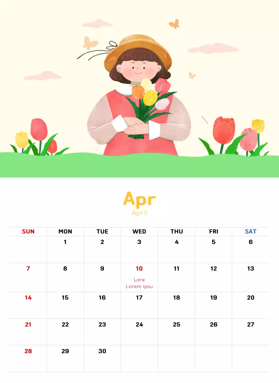 Kalender Tahun Baru dengan nuansa ilustrasi yang hangat