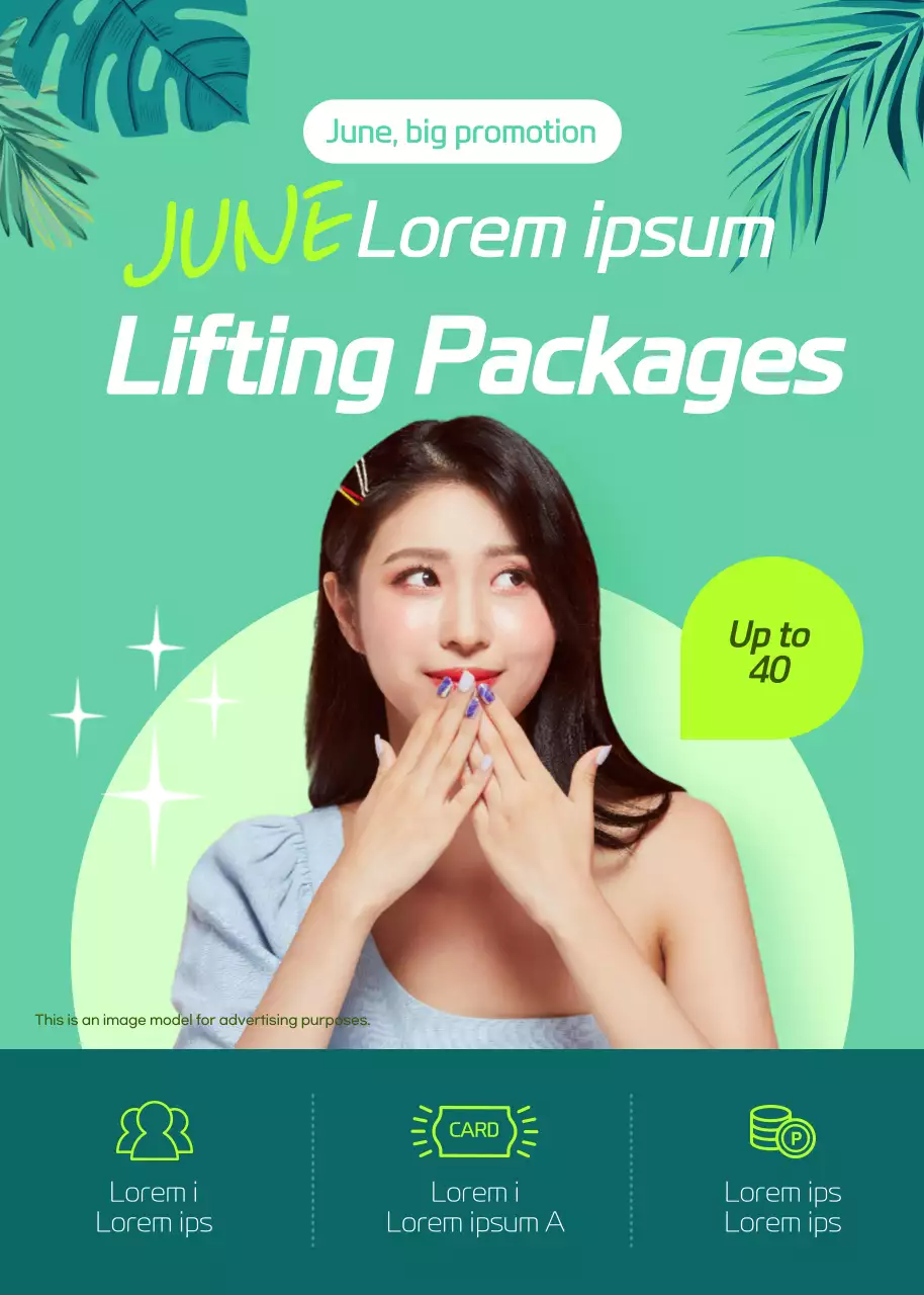 Green Trendy Beauty Promotion Poster