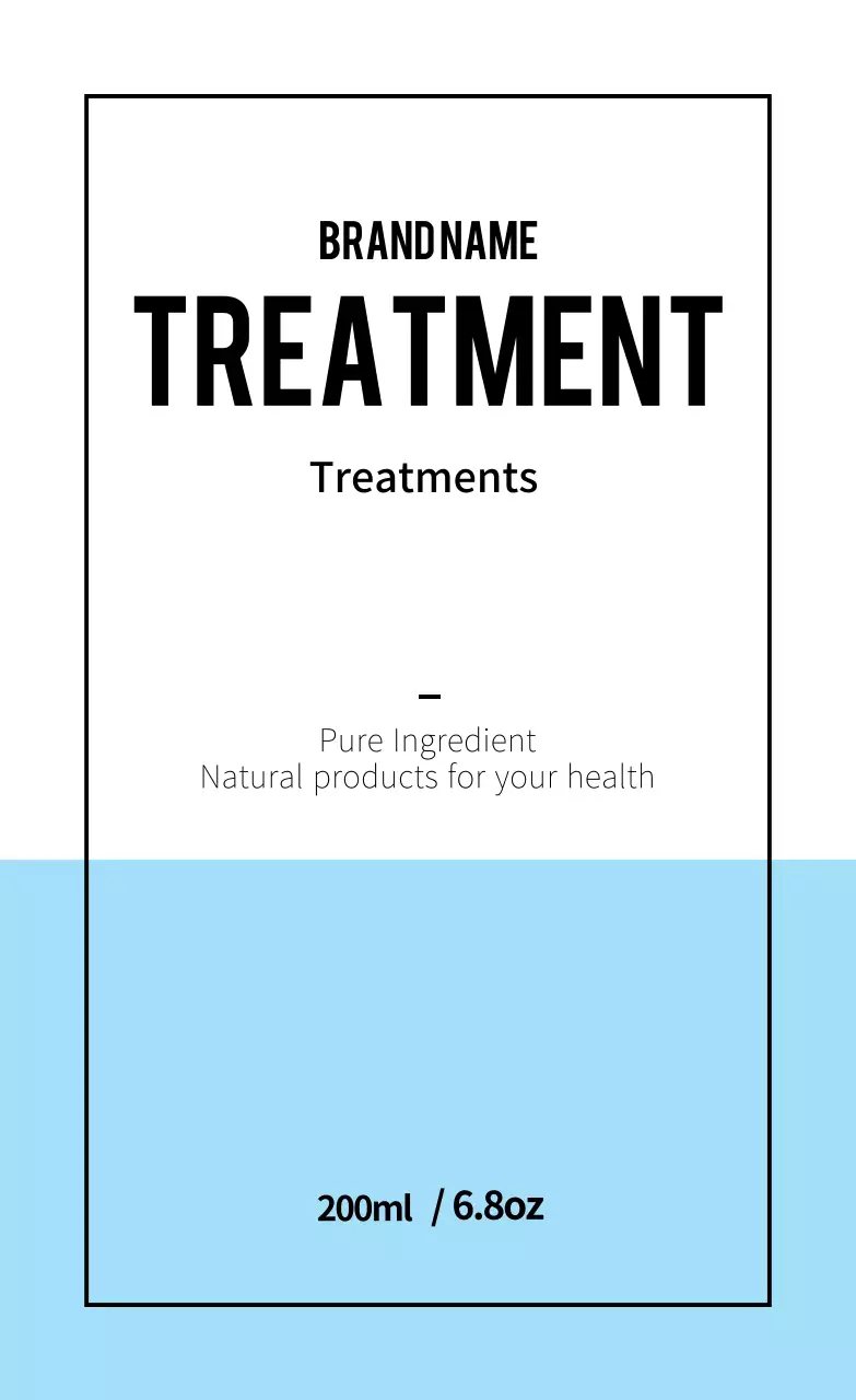 Nhãn sản phẩm làm đẹp đơn giản dòng màu xanh nhạt