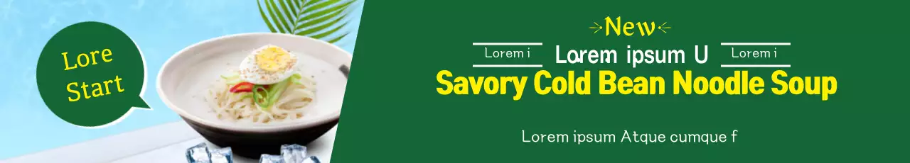 Banner de promoção de alimentos modernos verdes