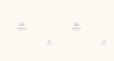 Cửa hàng trang sức logo dòng đơn giản màu ngà
