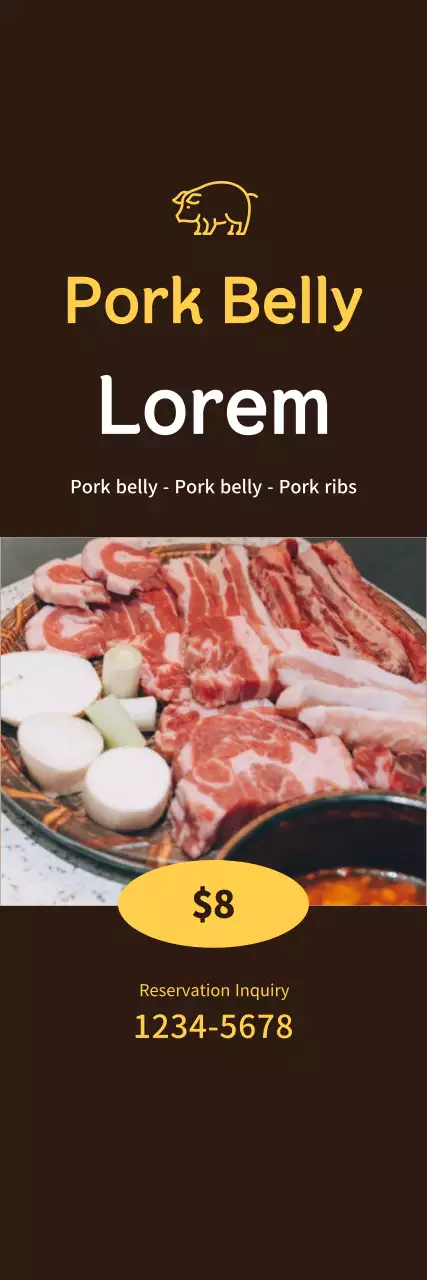 All-you-can-eat pork belly promotional small on brown background