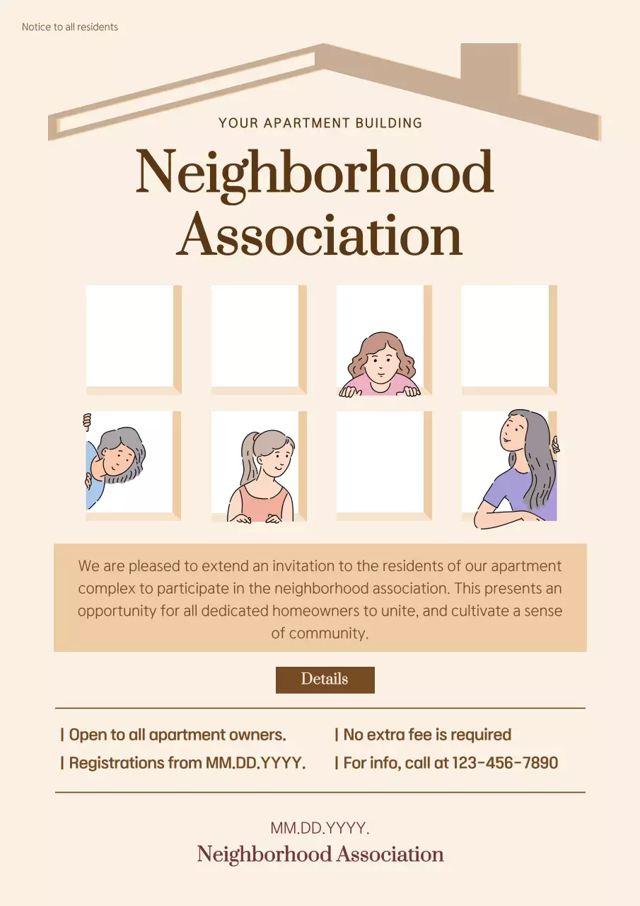 Beige Simple Community Invitation