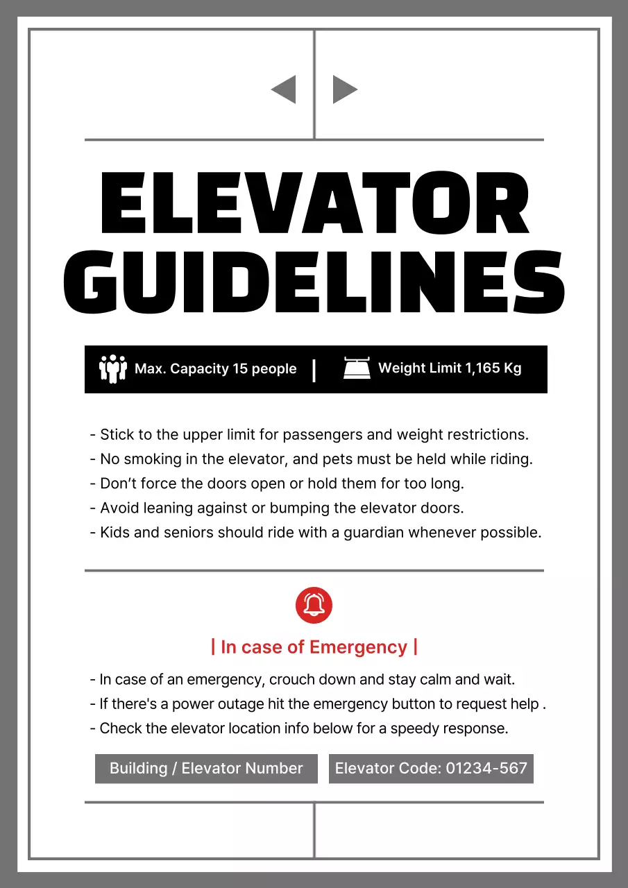 Black Modern Elevator Guideline