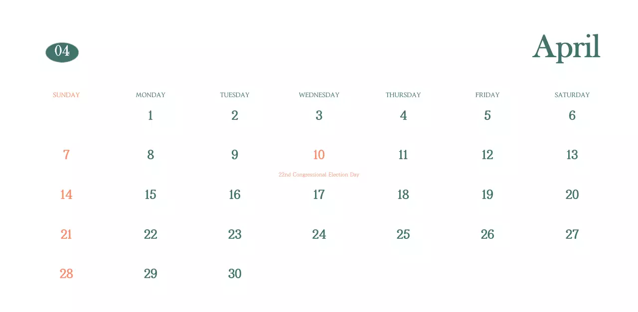 Cafe calendar with drink of the month recommendations