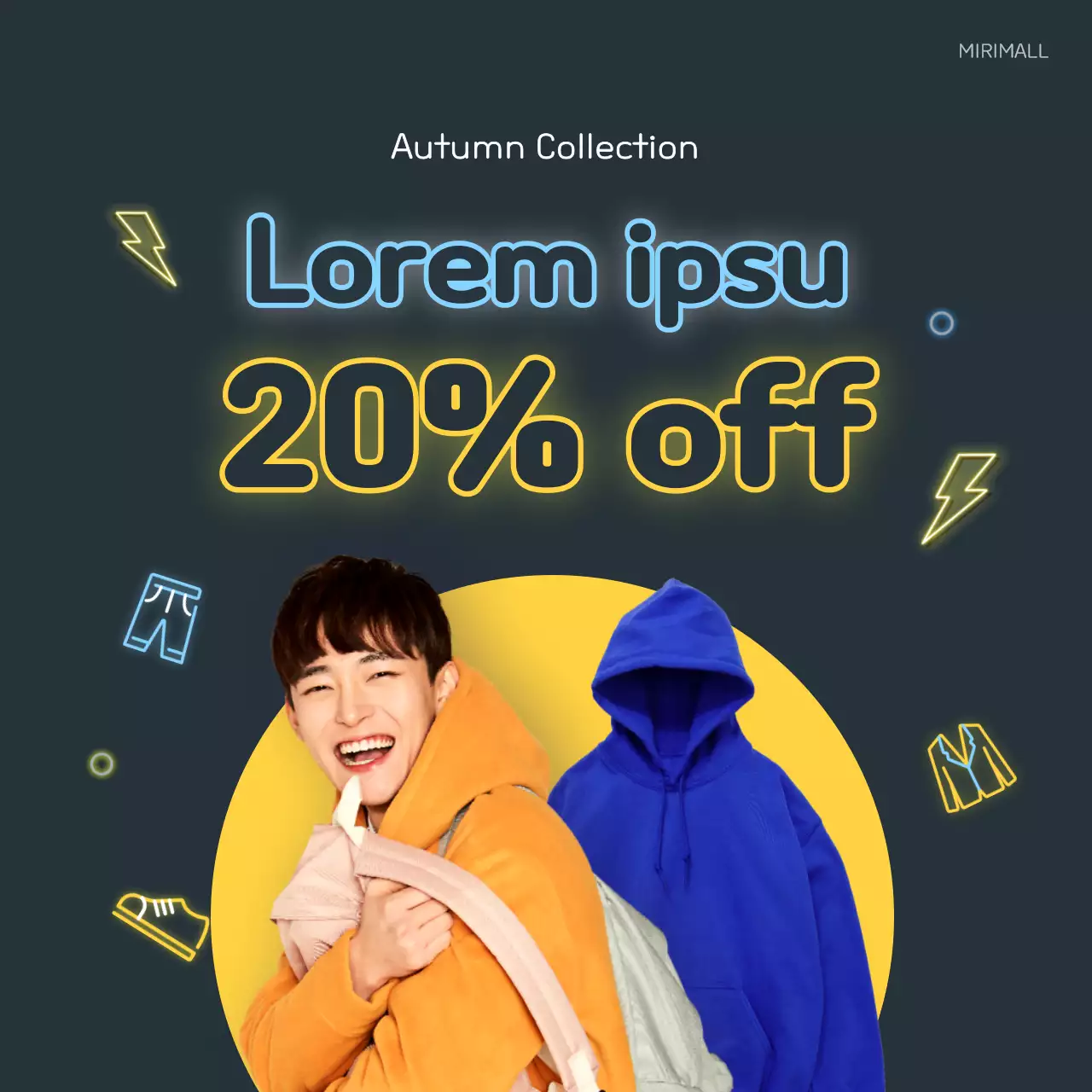 Biểu ngữ khuyến mãi mùa thu thời trang màu vàng