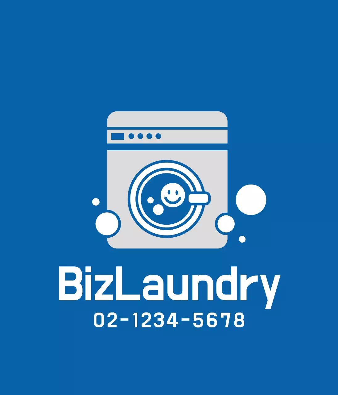 Blue Illustration Promoting a Laundromat