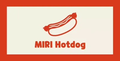 Hot dog restaurant balsa on an ivory background with a red outline