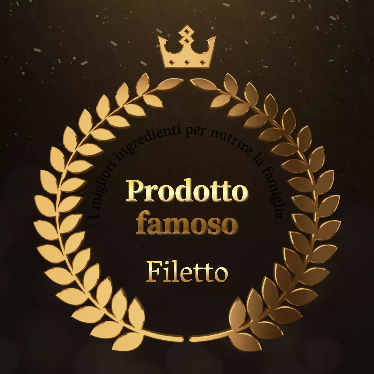 Una lussuosa certificazione alimentare concettuale con un bordo di alloro dorato