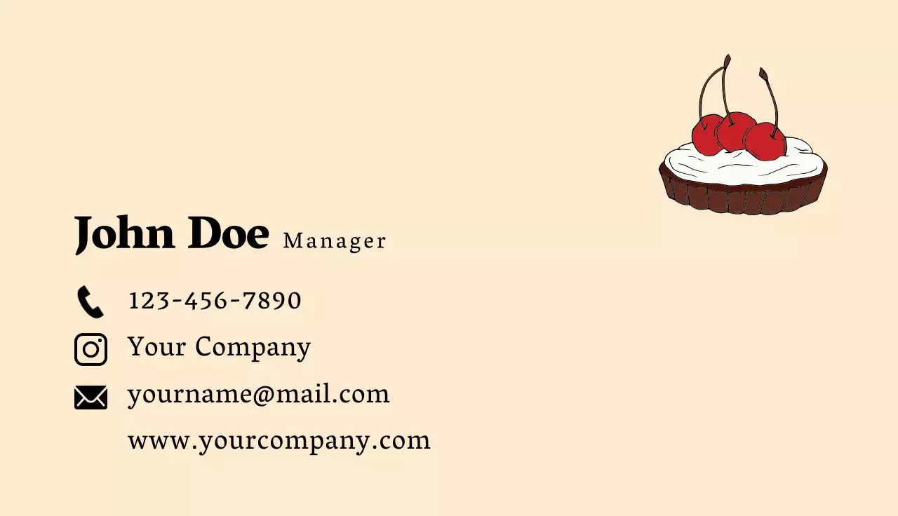 Beige Classic Dessert Business Card