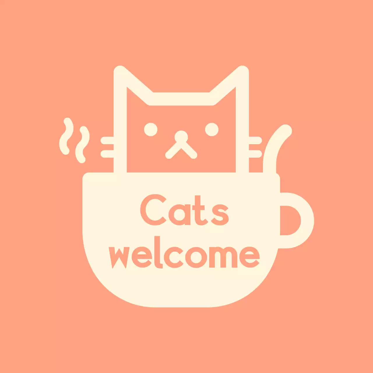 Cat Cafe Ballette with cats on a pink pink background