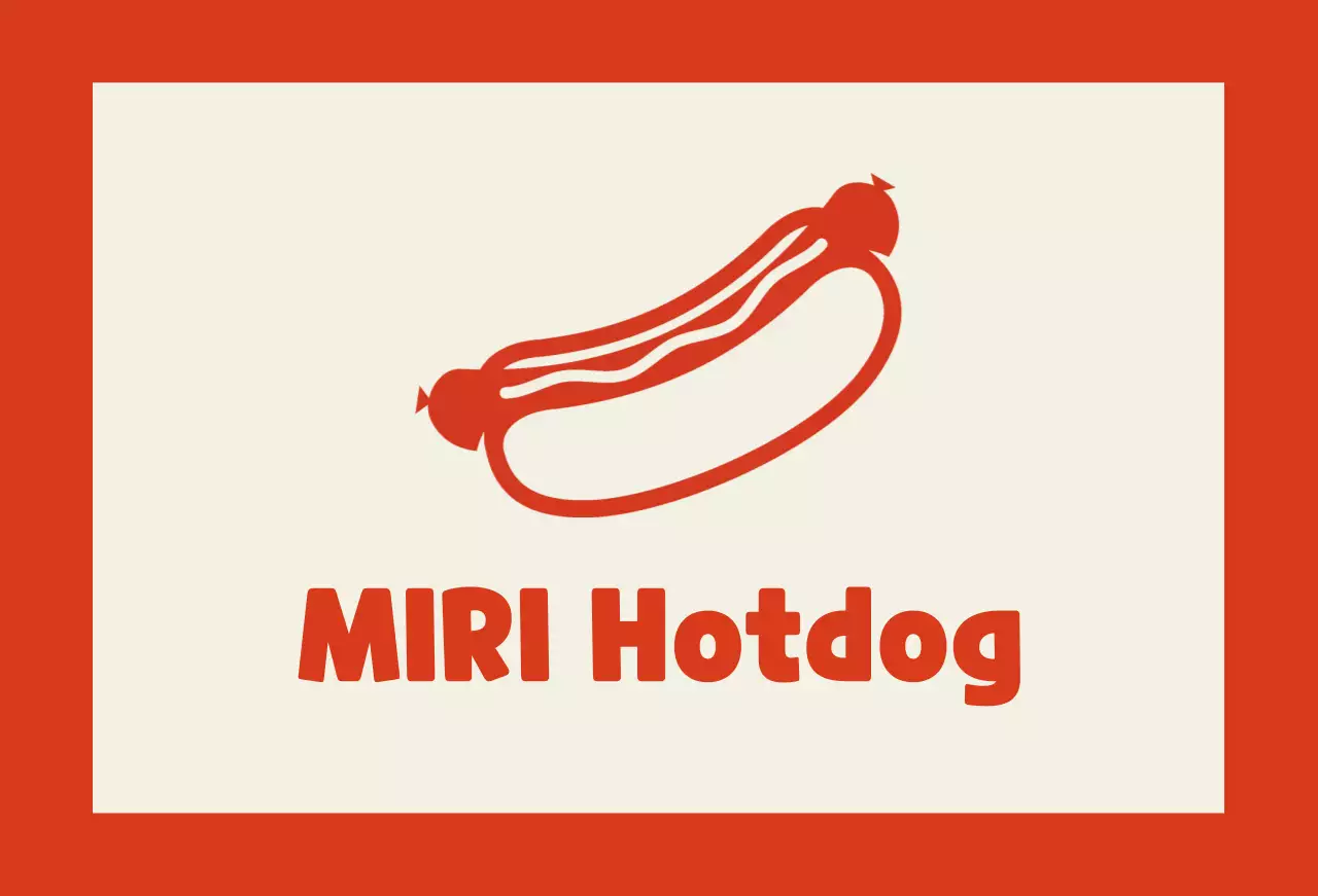 Hot dog restaurant balsa on an ivory background with a red outline