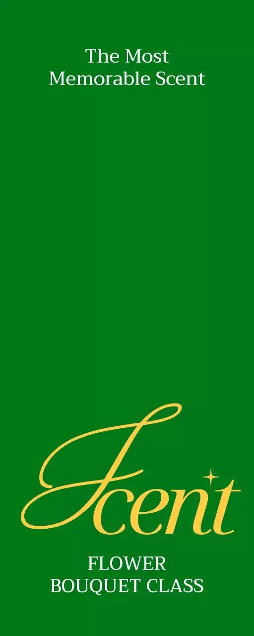 Simple florist shop promotion with green and yellow text