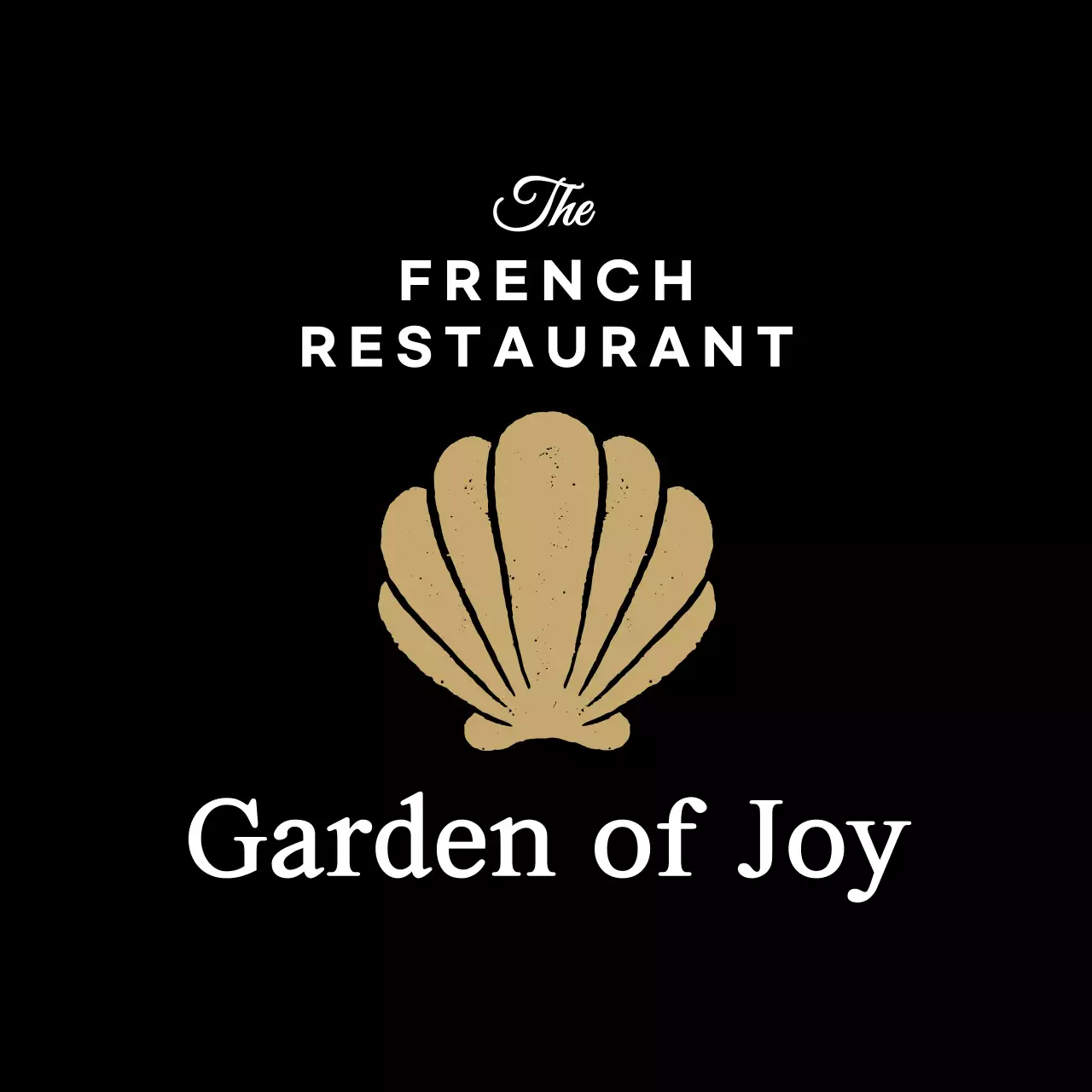 Gaya berkelas dan bersih dalam warna hitam dan putih untuk papan nama logo restoran