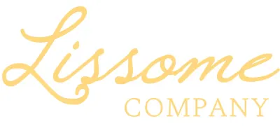 Company logo in a classy cursive font in light yellow.