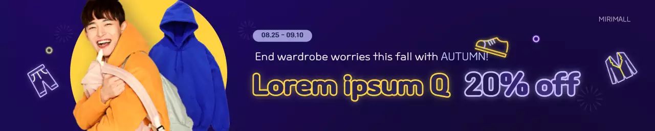 Spanduk Promosi Pakaian Trendi Ungu