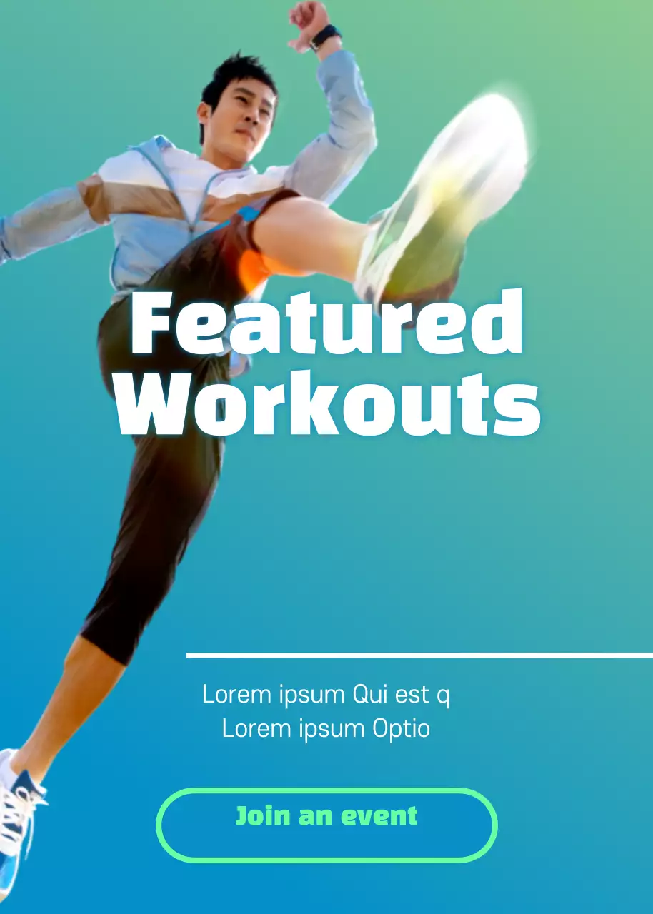 Poster Acara Latihan Modern Berwarna Biru