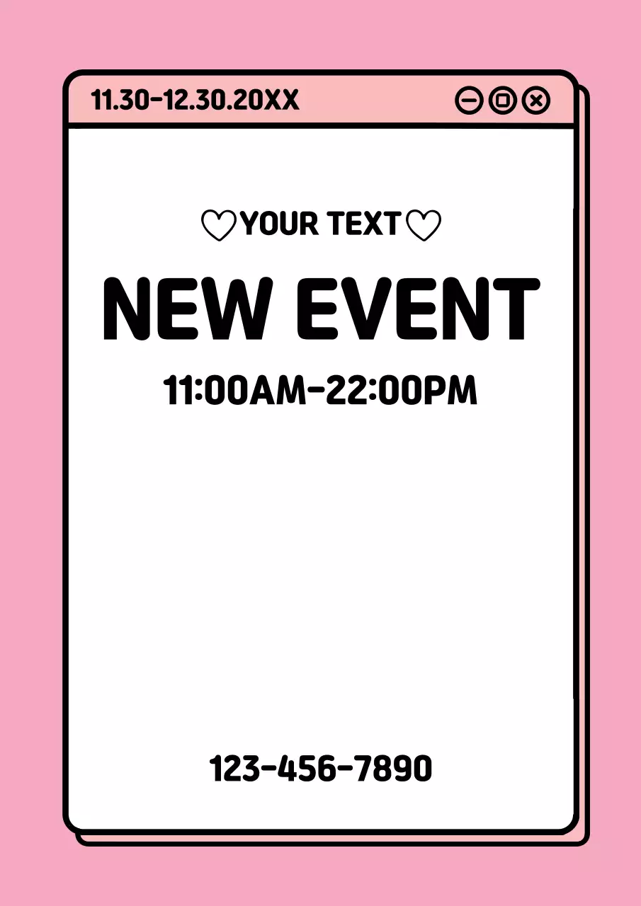 Pink Simple Event Announcement Poster