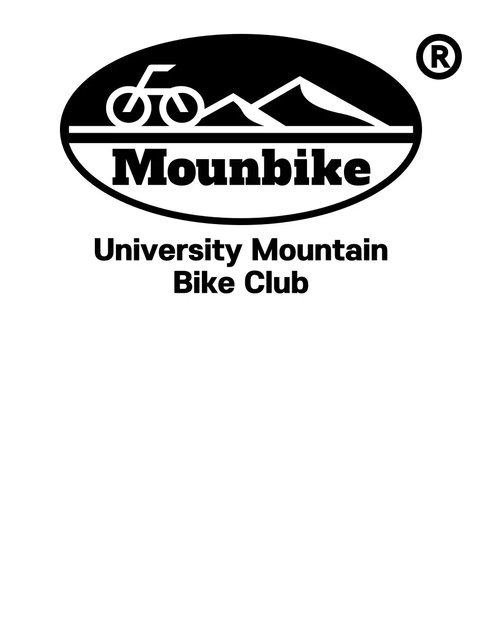 Mountain bike club concept with simple black mountains and bikes illustration