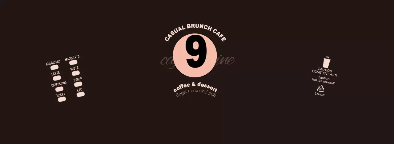 black pink clean symbol cafe