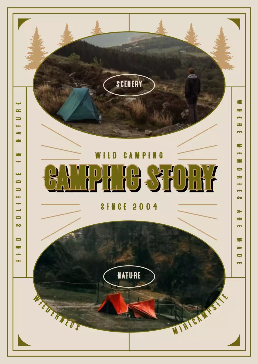 Green Rustic Camping Storybook Poster