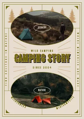 Green Rustic Camping Storybook Poster