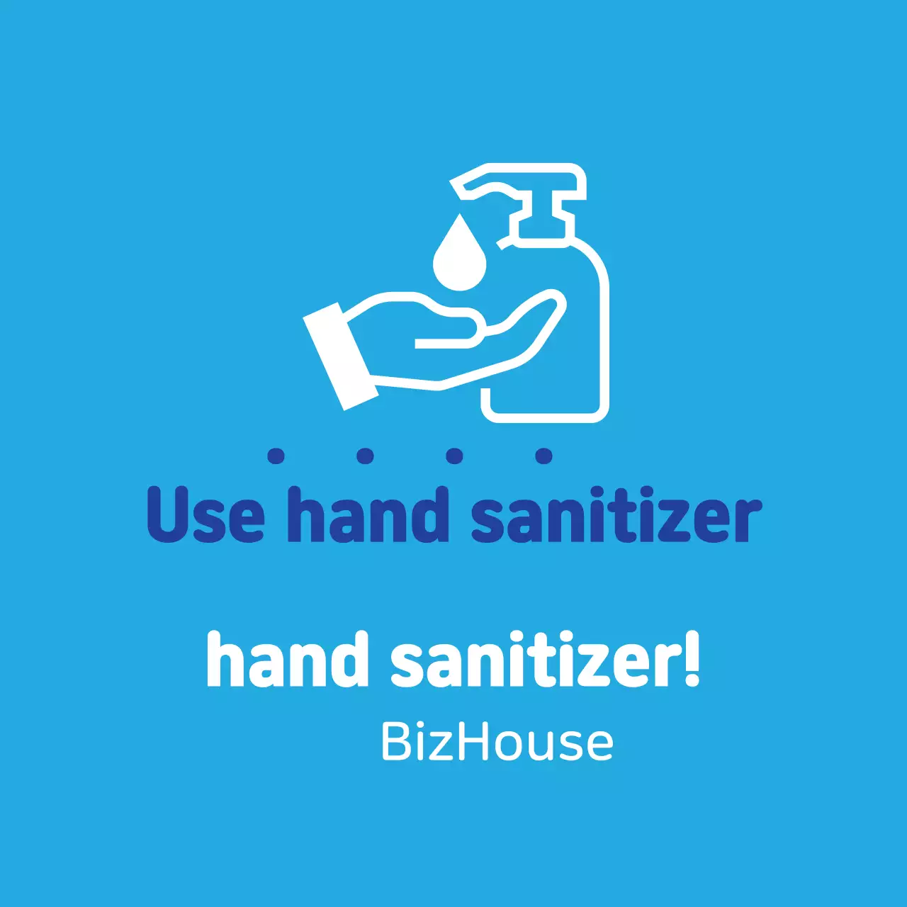 Instruções de utilização do desinfetante corona azul ilustrado