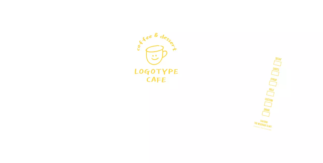 White yellow hand-drawn illustration