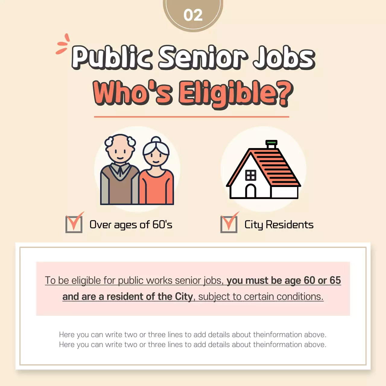 Beige Simple Senior Jobs Promotion Instagram Carousel