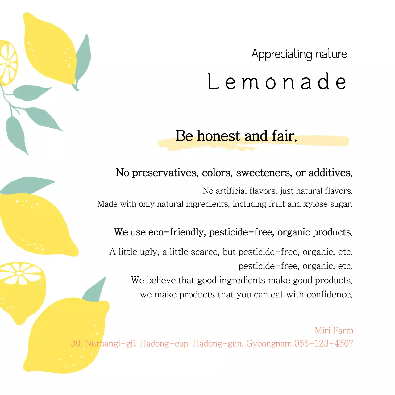 Postal ilustrado de limonada